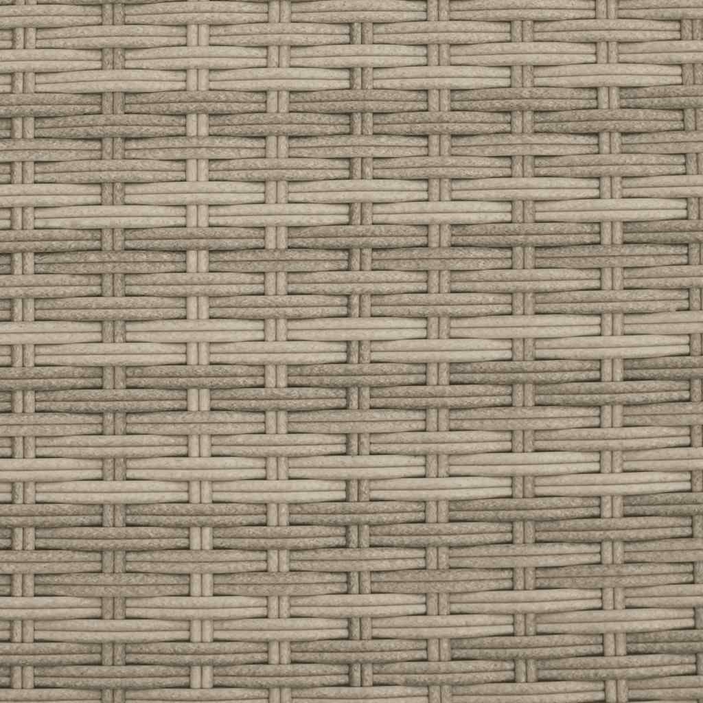 Garden Sofa 2-Seater with Parasol and Stools Light Grey Poly Rattan