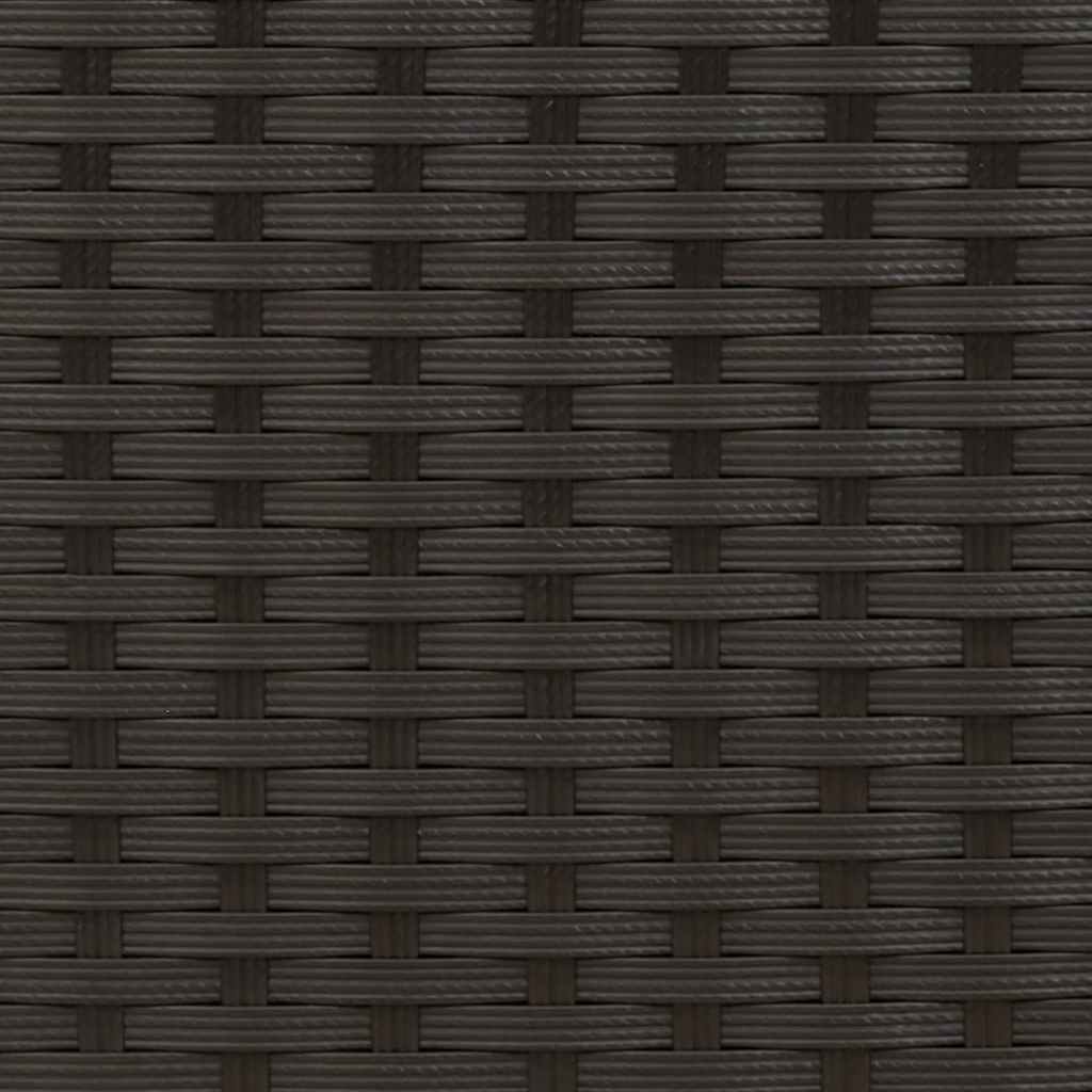 Garden Sofa 2-Seater with Canopy and Stools Black Poly Rattan