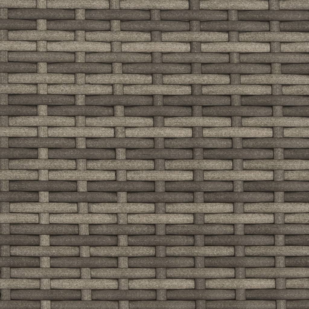 Garden Sofa 2-Seater with Canopy and Stools Grey Poly Rattan