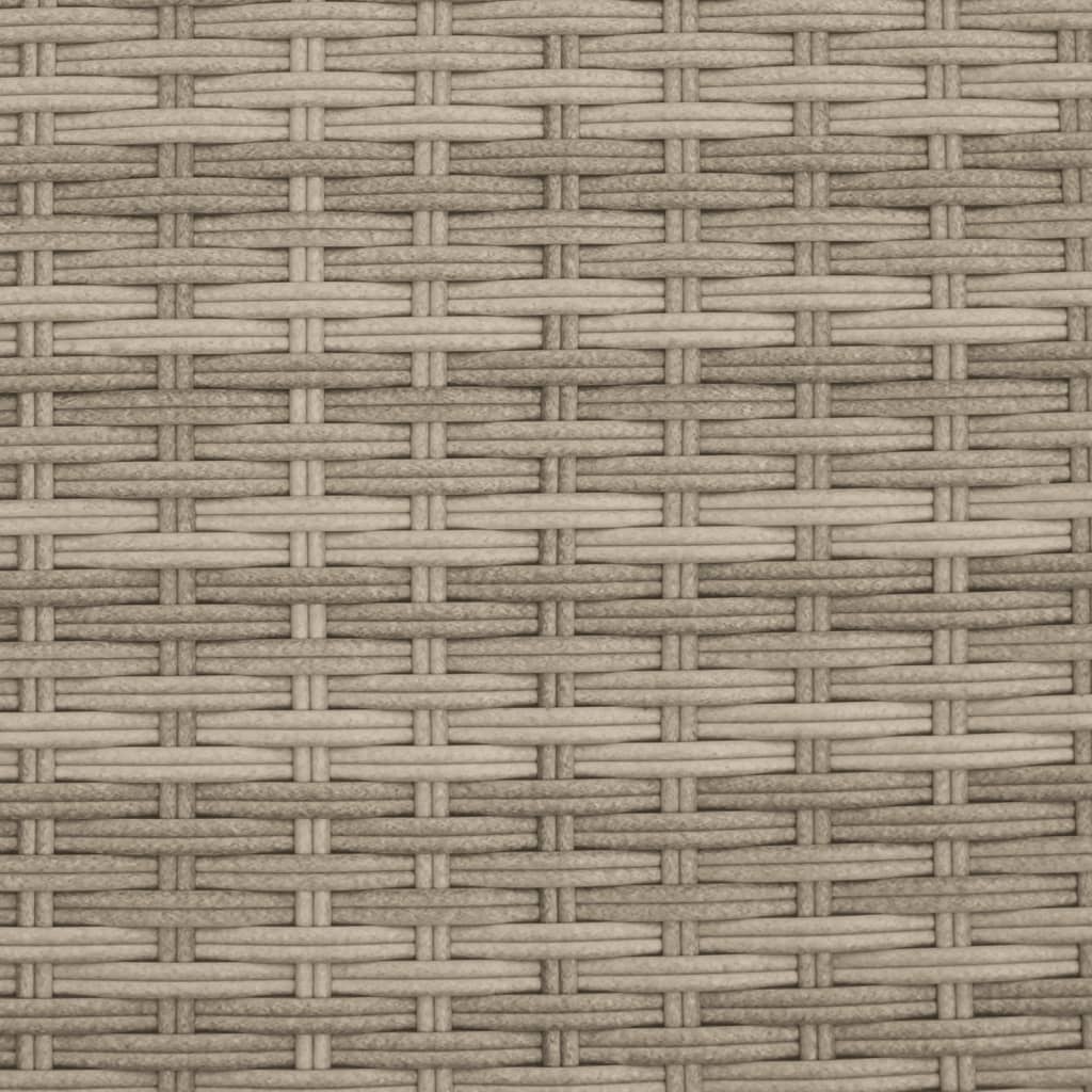 Garden Sofa 2-Seater with Canopy and Stools Light Grey Poly Rattan