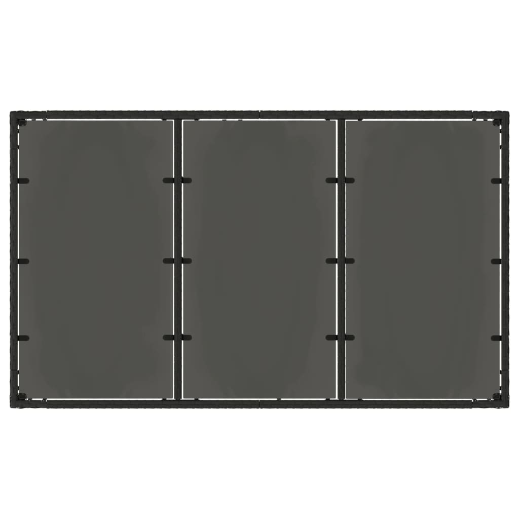 Garden Table with Glass Top Black 150x90x75 cm Poly Rattan