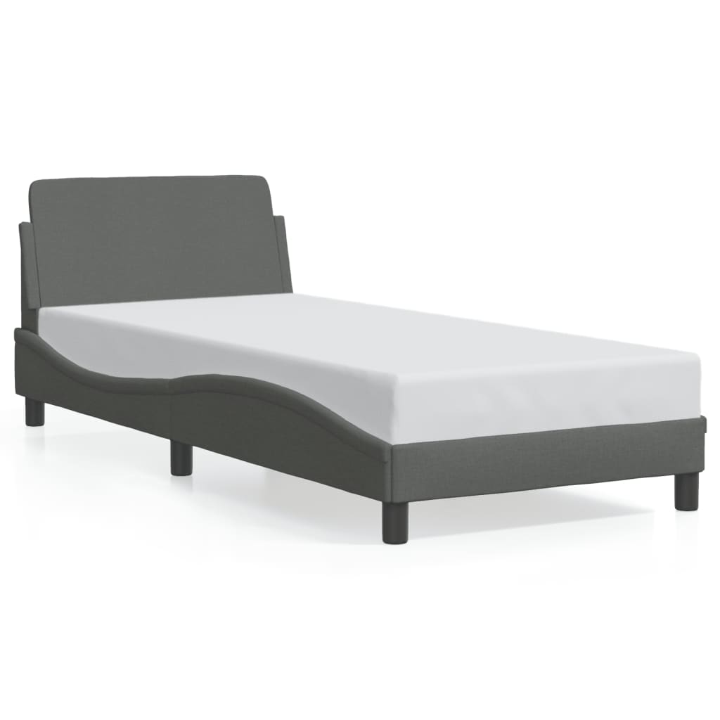 Bed Frame "Dover" Dark Grey 90x190 cm Fabric