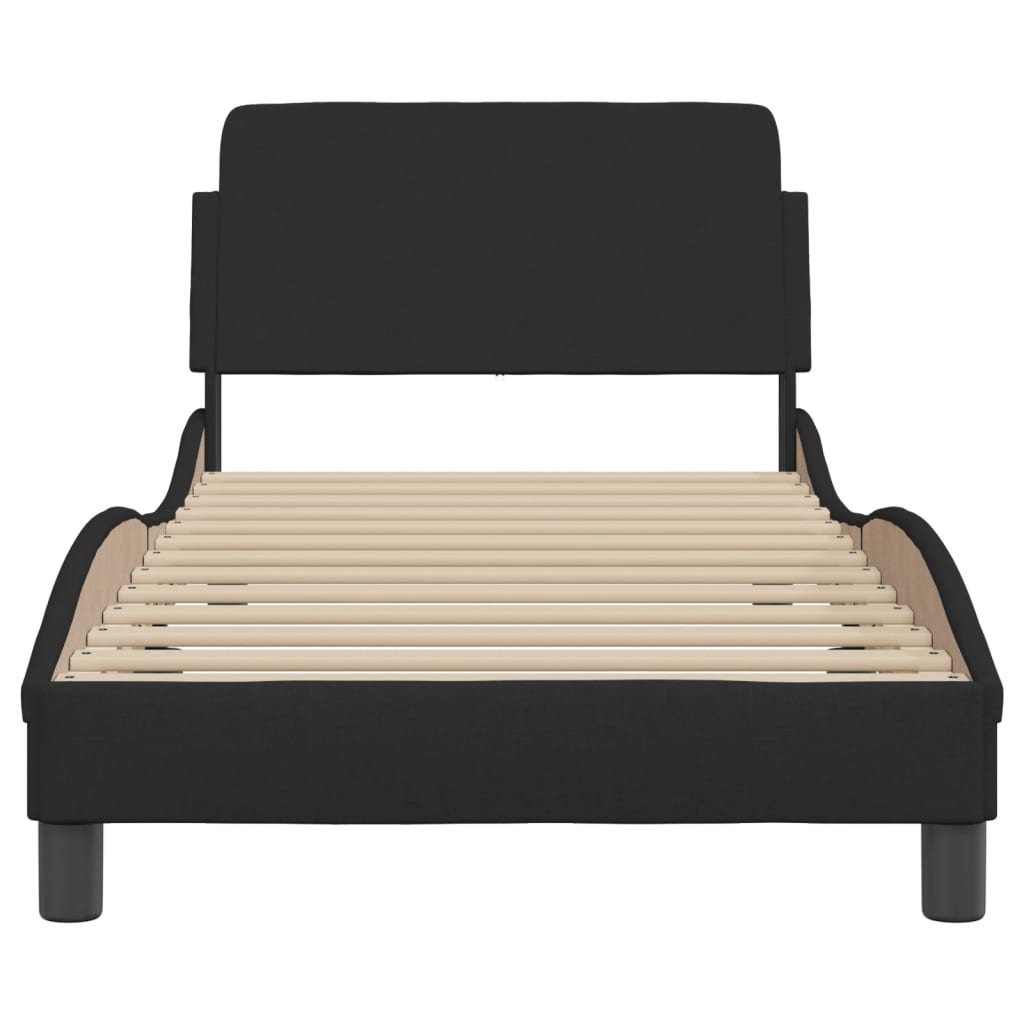 Bed Frame "Dover" Black 90x190 cm Fabric