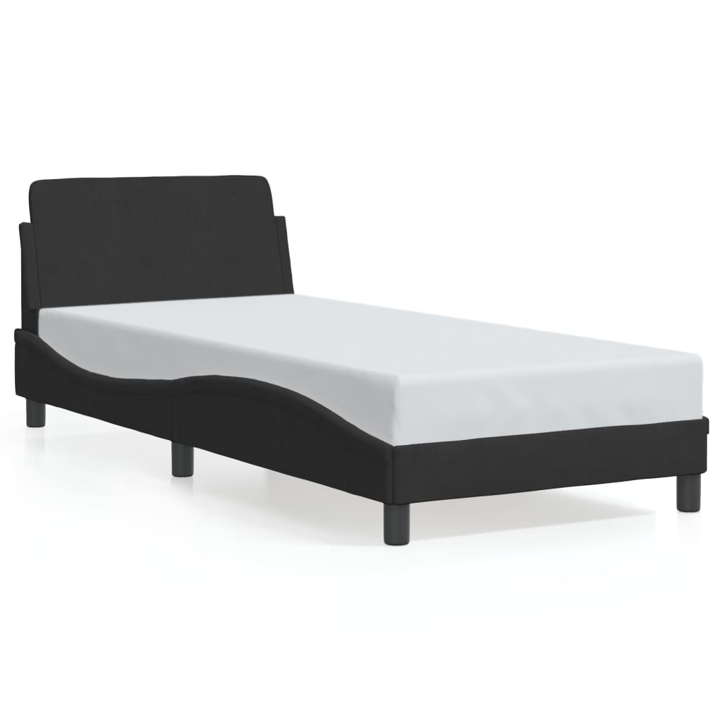 Bed Frame "Dover" Black 90x190 cm Velvet
