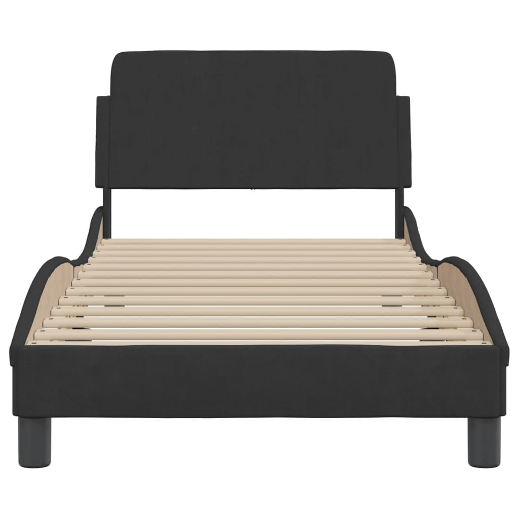 Bed Frame "Dover" Black 90x190 cm Velvet