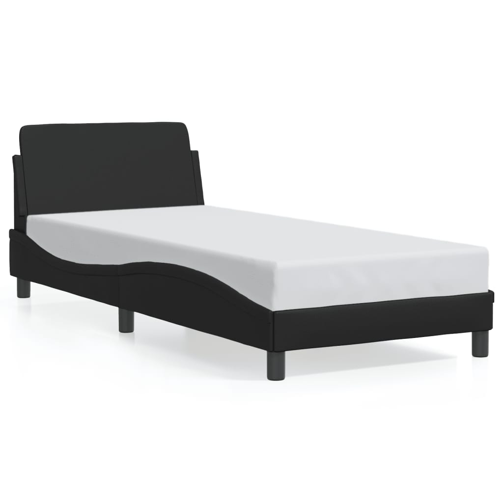 Bed Frame "Dover" Black 90x190 cm Faux Leather