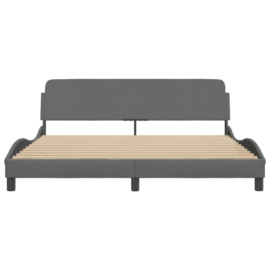 Bed Frame "Dover" Dark Grey 180x200 cm King Fabric