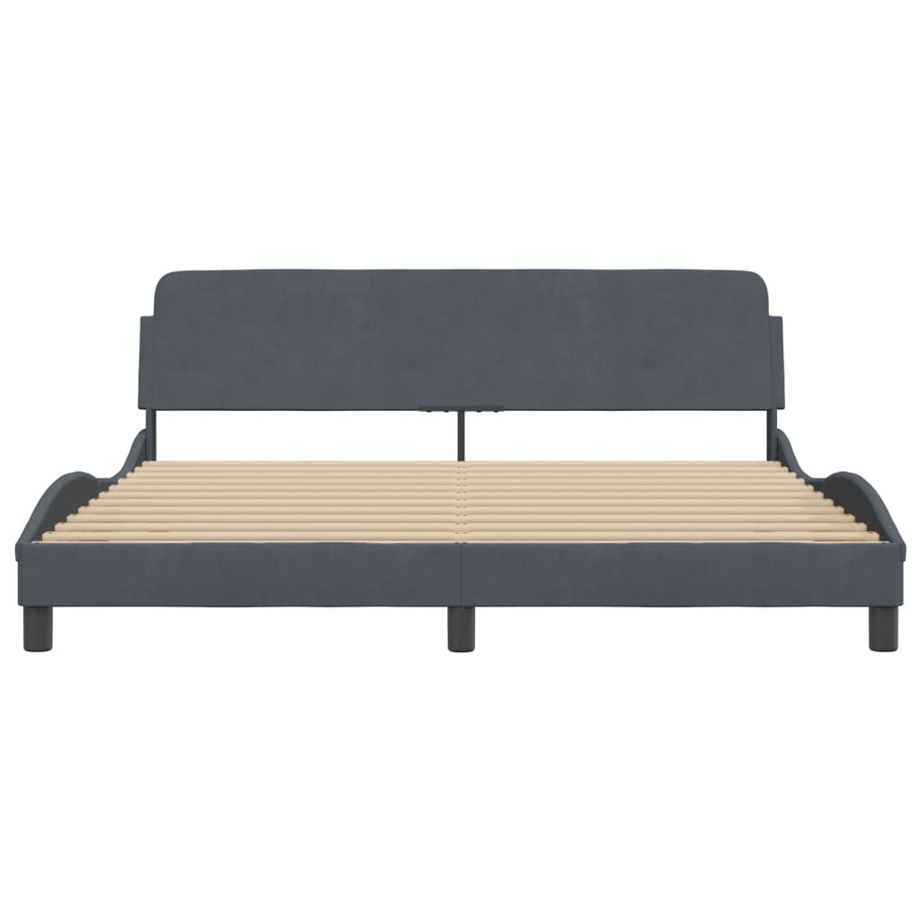 Bed Frame "Dover" Dark Grey 180x200 cm King Velvet