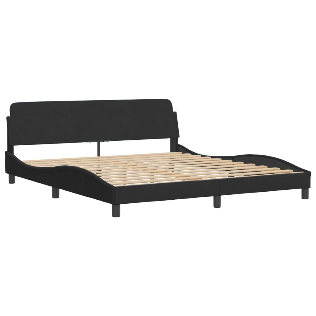 Bed Frame "Dover" Black 180x200 cm King Velvet