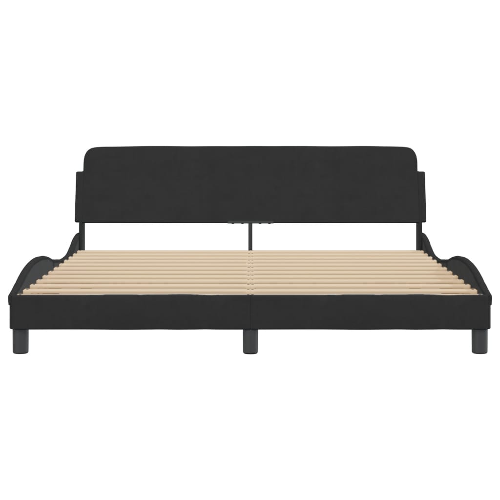 Bed Frame "Dover" Black 180x200 cm King Velvet