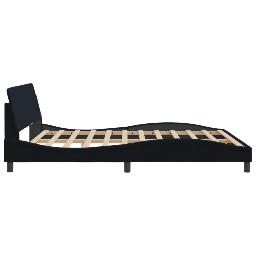 Bed Frame "Dover" Black 180x200 cm King Velvet
