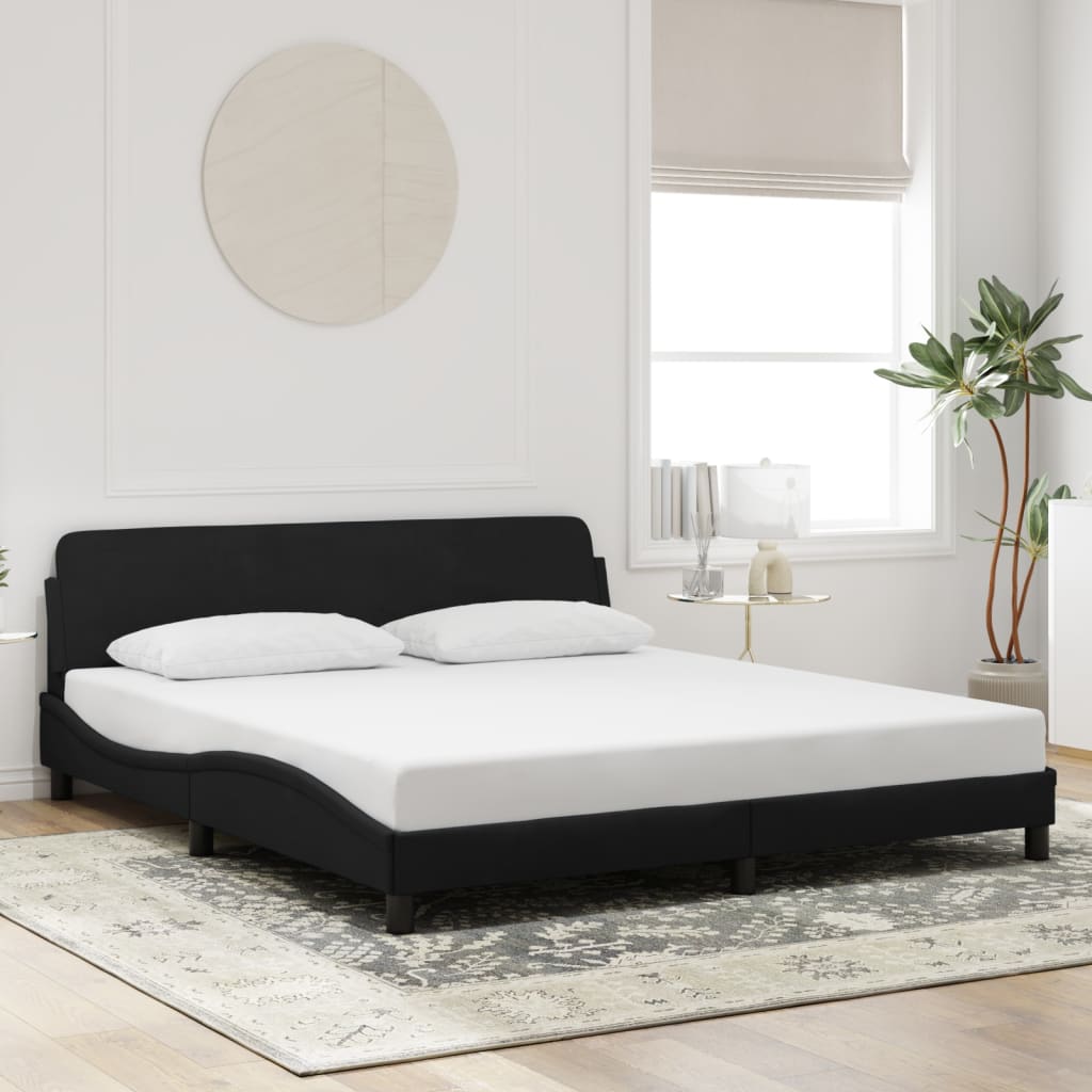Bed Frame "Dover" Black 180x200 cm King Velvet