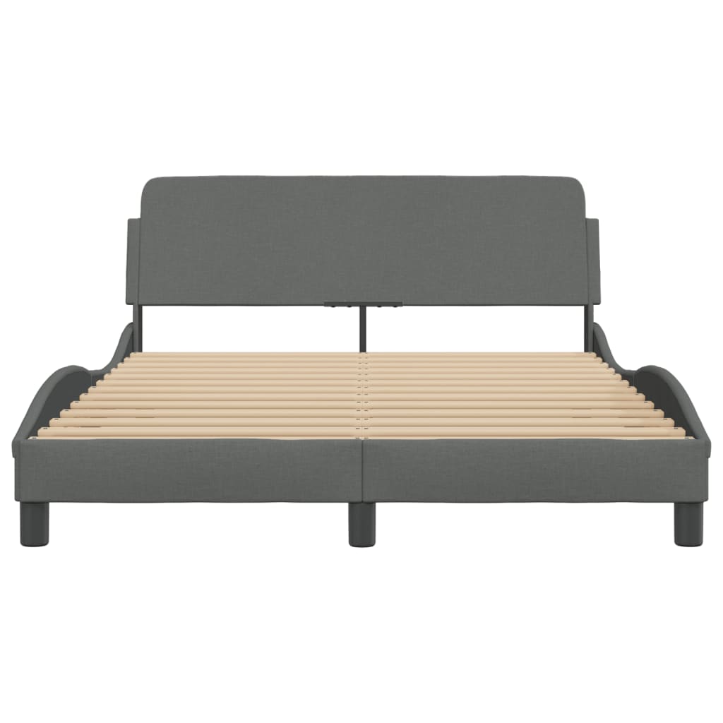 Bed Frame "Dover" Dark Grey 137x190 cm Double Fabric