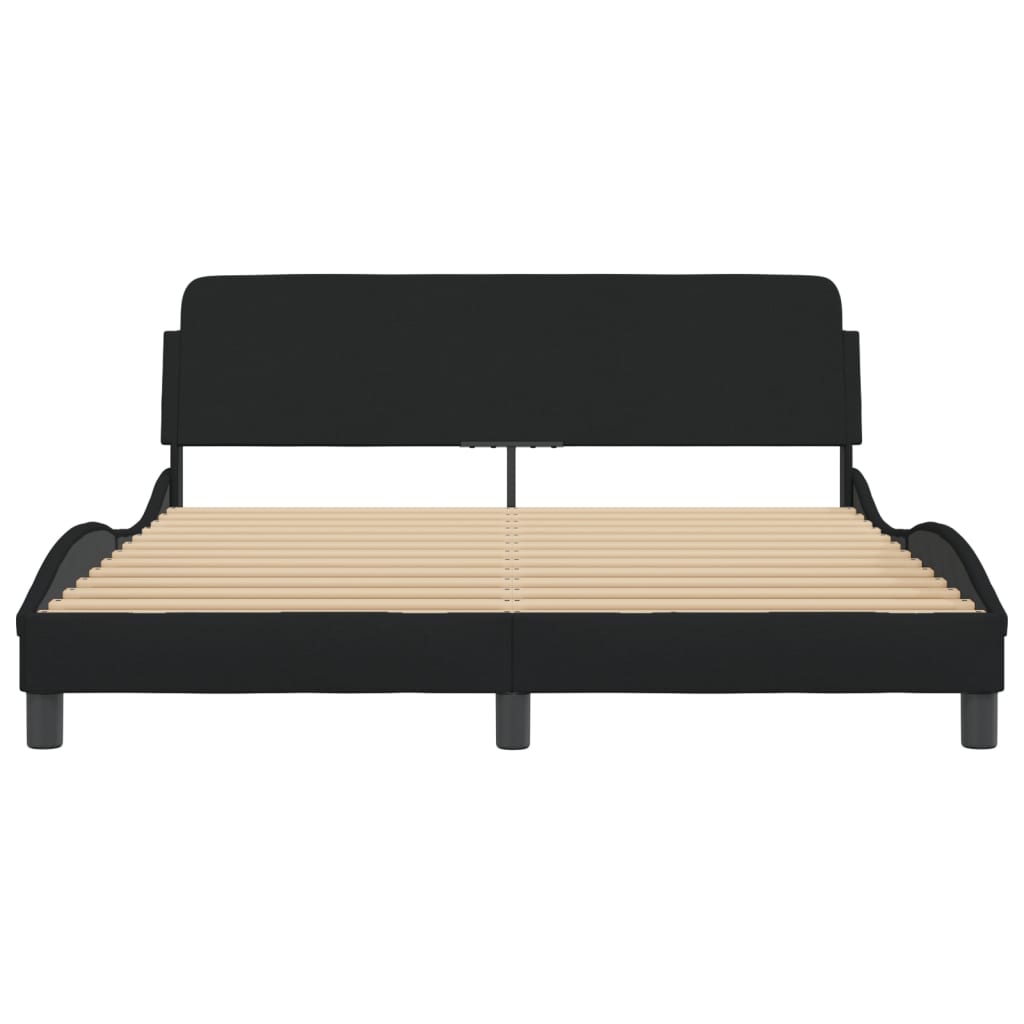 Bed Frame "Dover" Black 152x203 cm Queen Fabric