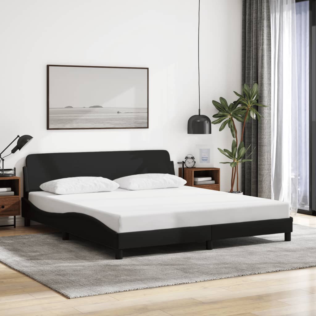 Bed Frame "Dover" Black 152x203 cm Queen Fabric