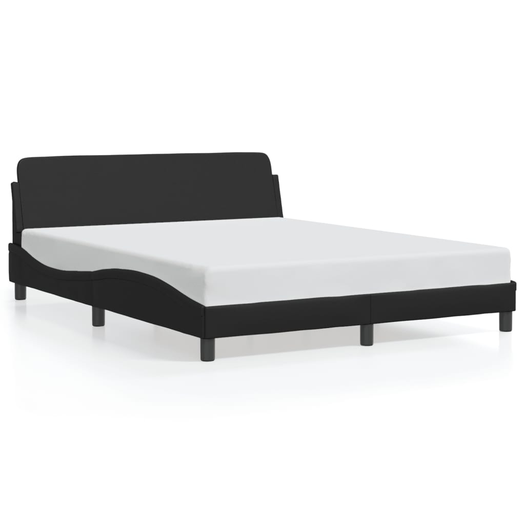Bed Frame "Dover" Black 152x203 cm Queen Faux Leather