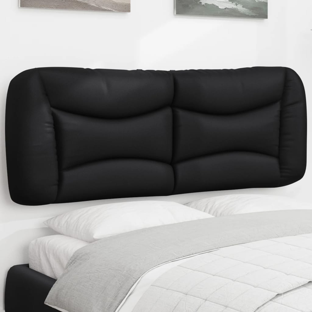Headboard Cushion "Hvar" Black 137 cm Double Faux Leather