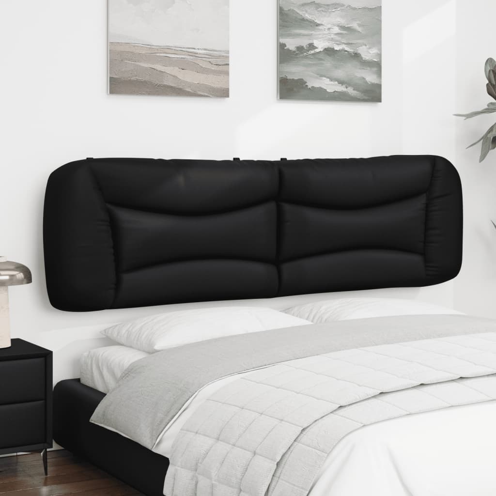 Headboard Cushion "Hvar" Black 180 cm Faux Leather