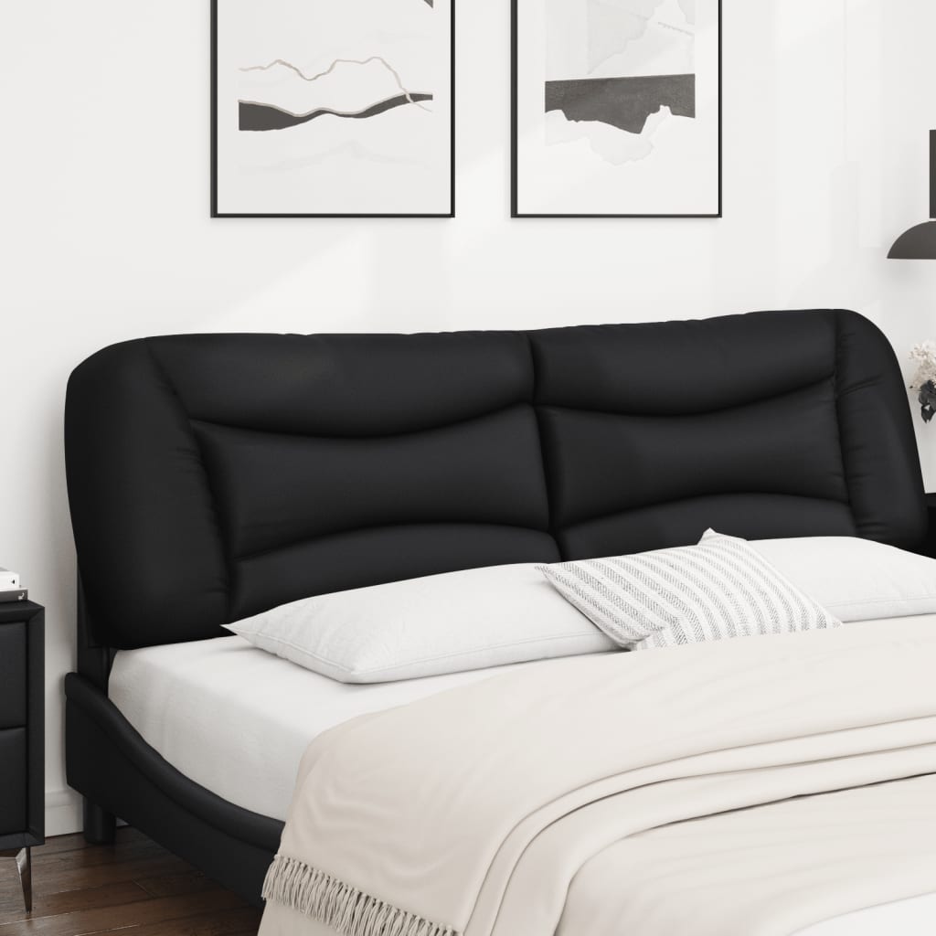Headboard Cushion "Hvar" Black 180 cm Faux Leather