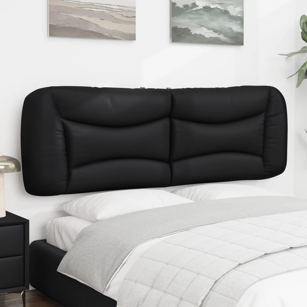 Headboard Cushion "Hvar" Black 153 cm Faux Leather