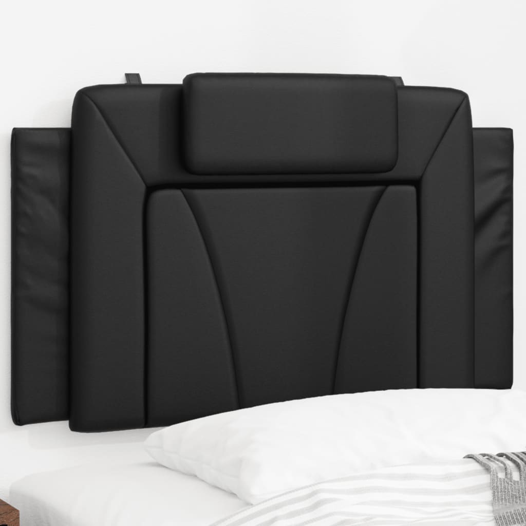 Headboard Cushion "Viana" Black 90 cm Faux Leather