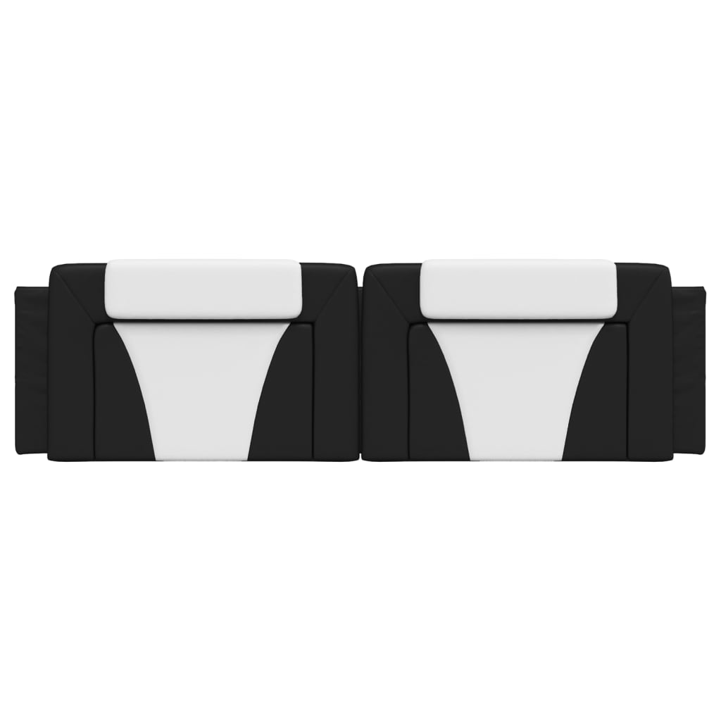 Headboard Cushion "Viana" Black and White 180 cm Faux Leather