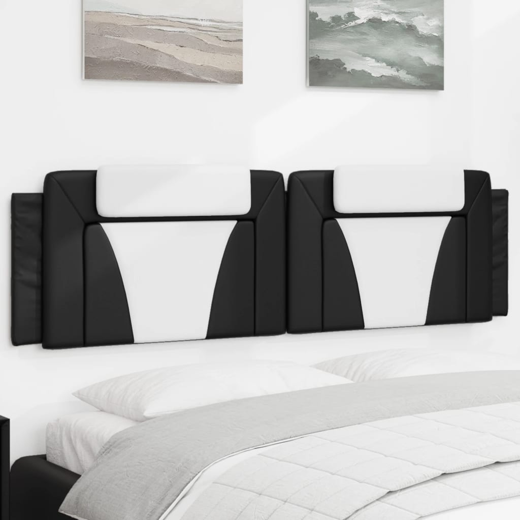 Headboard Cushion "Viana" Black and White 180 cm Faux Leather