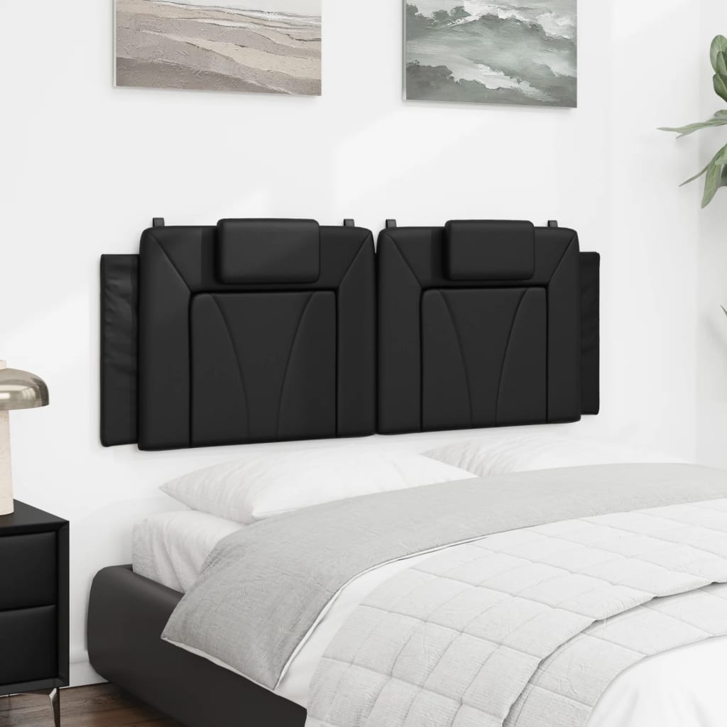 Headboard Cushion "Viana" Black 153 cm Faux Leather