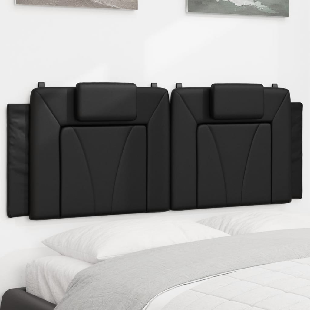 Headboard Cushion "Viana" Black 153 cm Faux Leather