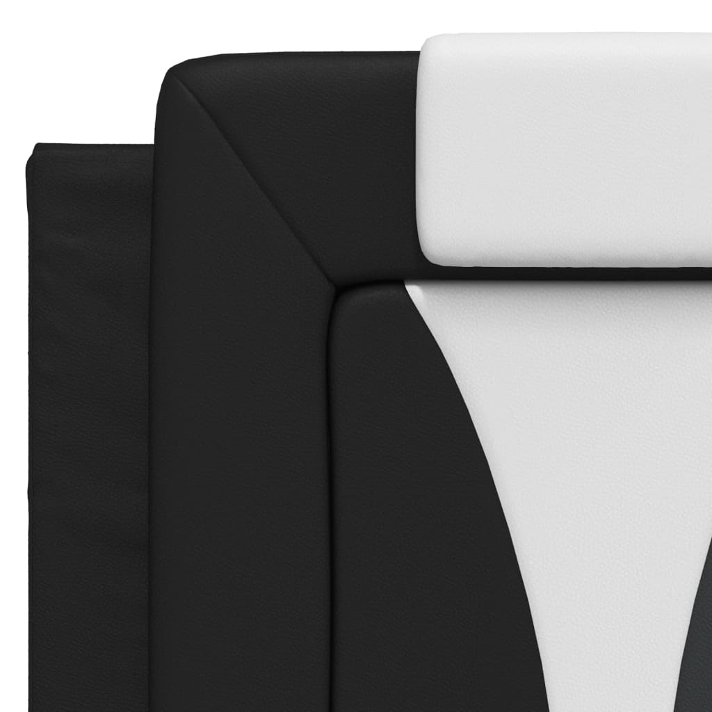 Headboard Cushion "Viana" Black and White 153 cm Faux Leather