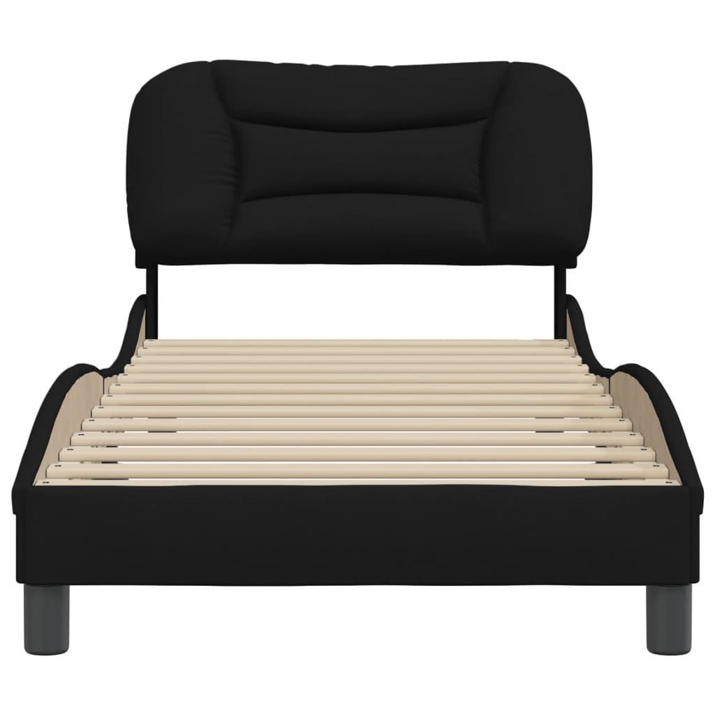 Bed Frame without Mattress "Hvar" Black 90x190 cm Fabric