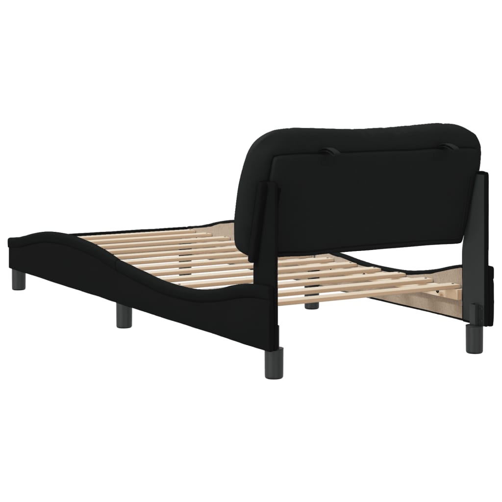 Bed Frame without Mattress "Hvar" Black 90x190 cm Fabric
