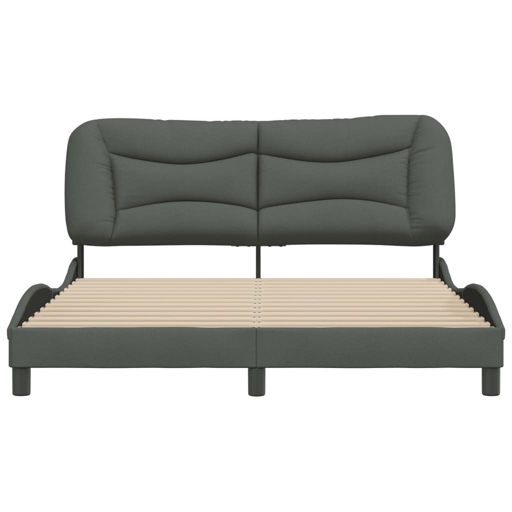 Bed Frame without Mattress "Hvar" Dark Grey 152x203 cm Queen Fabric