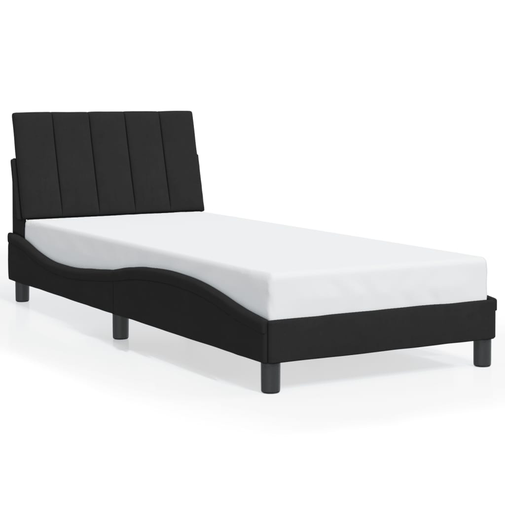 Bed Frame without Mattress "Hanko" Black 90x190 cm Velvet