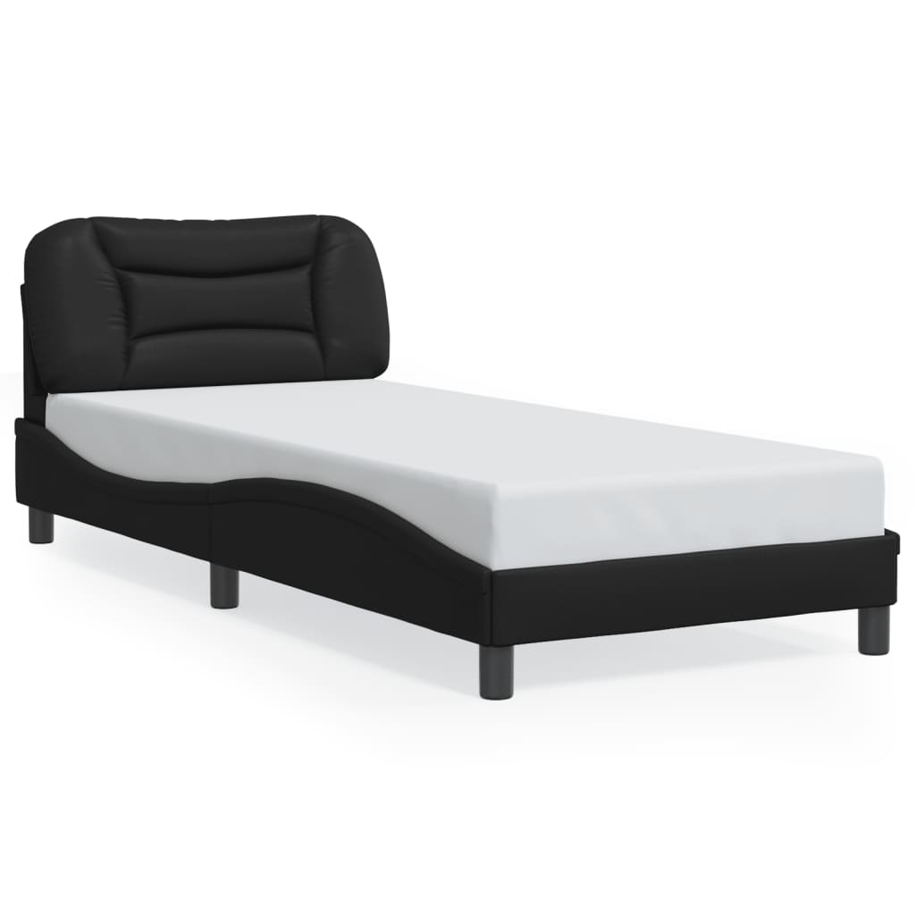 Bed Frame without Mattress "Hvar" Black 90x190 cm Faux Leather