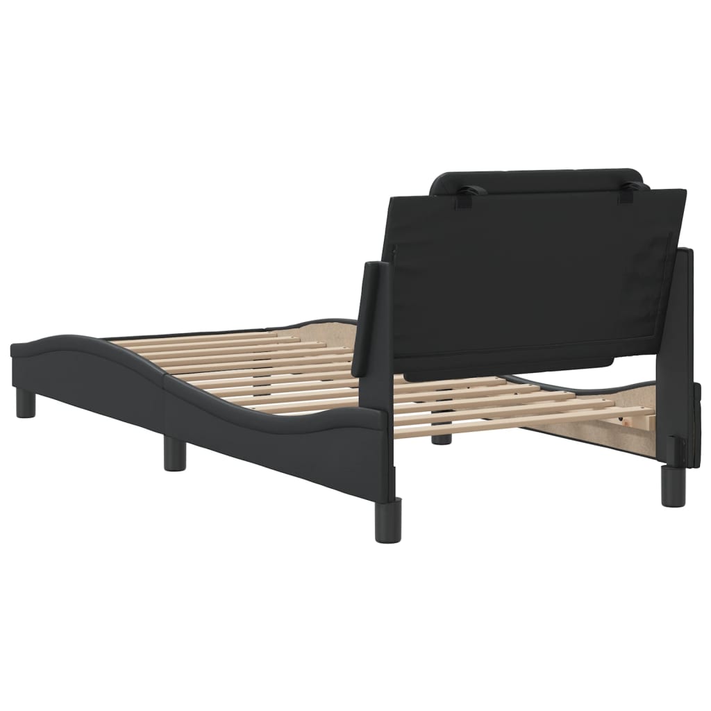 Bed Frame without Mattress "Zadar" Black 90x190 cm Faux Leather