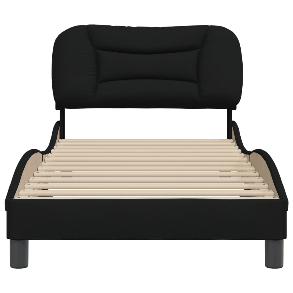 Bed Frame without Mattress "Hvar" Black 90x190 cm Fabric