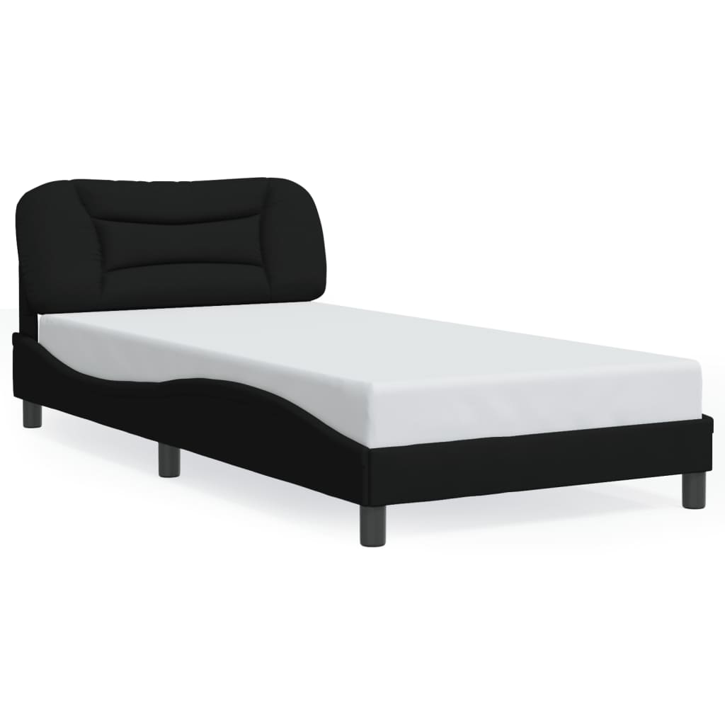 Bed Frame without Mattress "Hvar" Black 107x203 cm King Single Fabric
