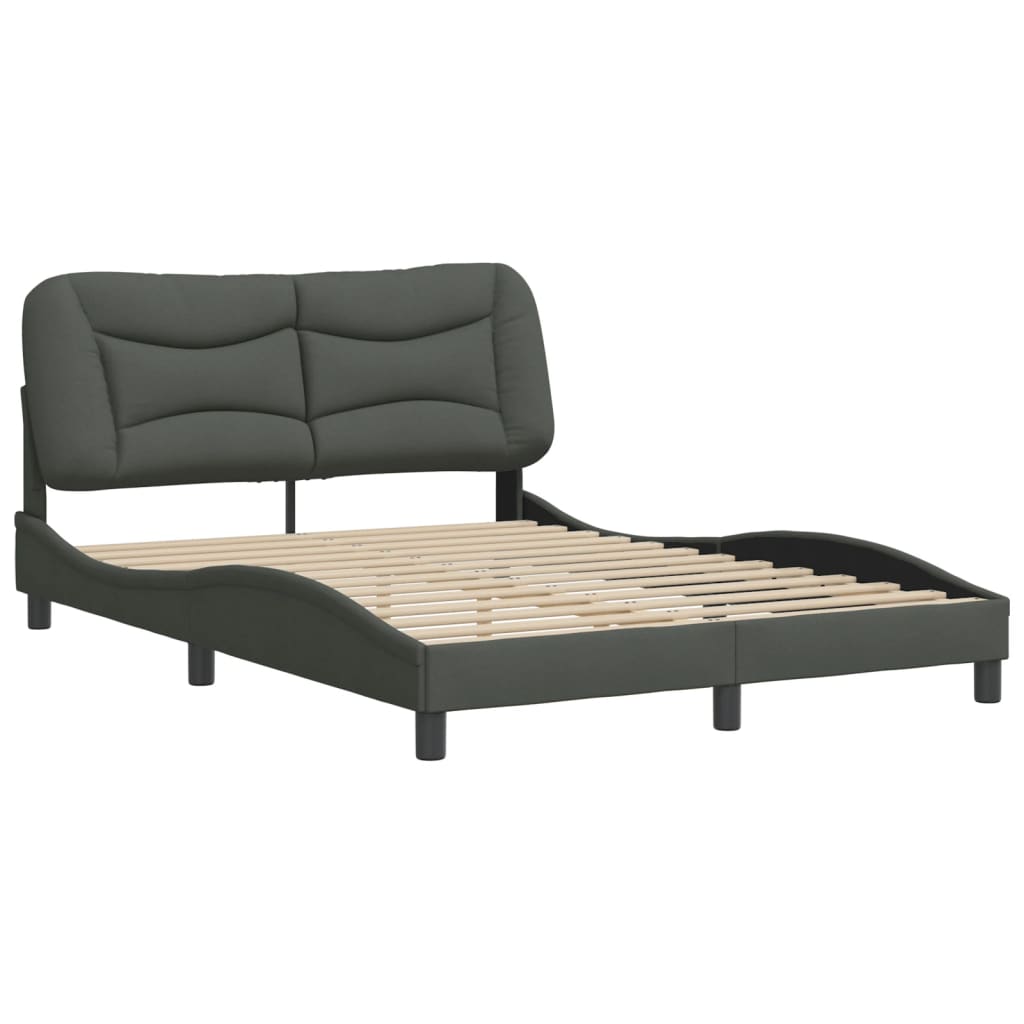 Bed Frame without Mattress "Hvar" Dark Grey 152x203 cm Queen Fabric