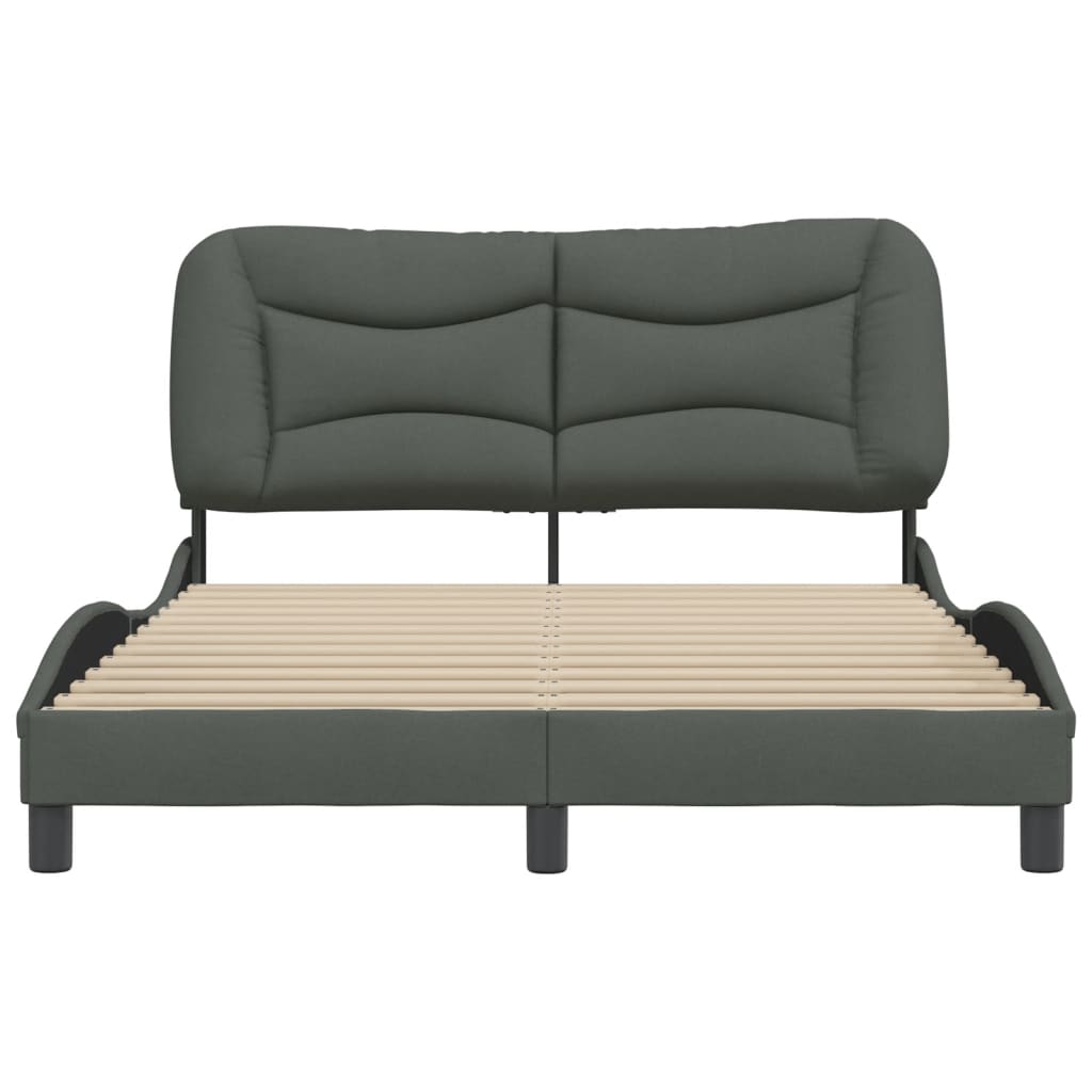 Bed Frame without Mattress "Hvar" Dark Grey 152x203 cm Queen Fabric