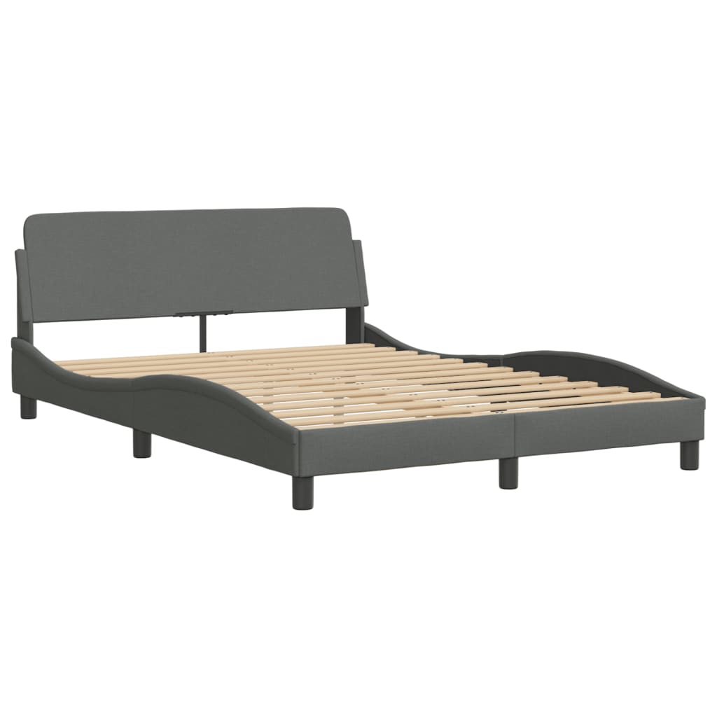 Bed Frame without Mattress "Hvar" Dark Grey 152x203 cm Queen Fabric