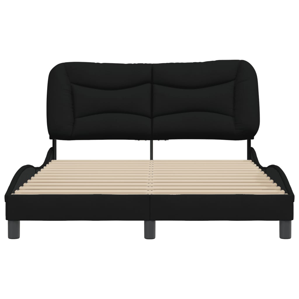 Bed Frame without Mattress "Hvar" Black 152x203 cm Queen Fabric
