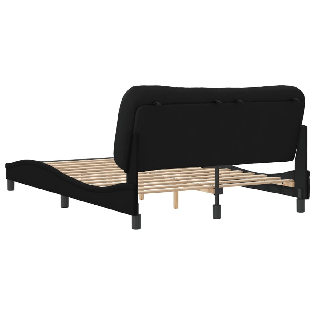 Bed Frame without Mattress "Hvar" Black 152x203 cm Queen Fabric