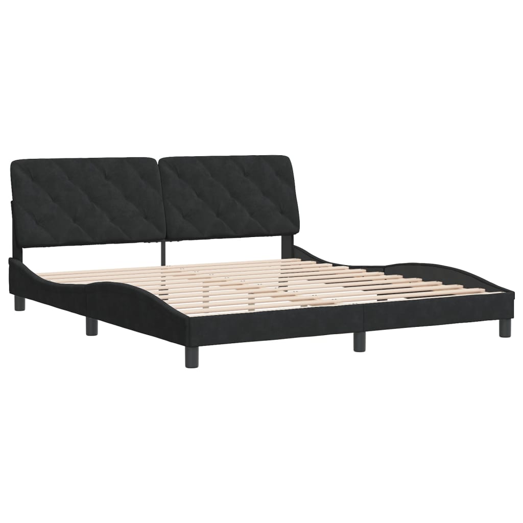 Bed Frame without Mattress Black 180x200 cm Velvet