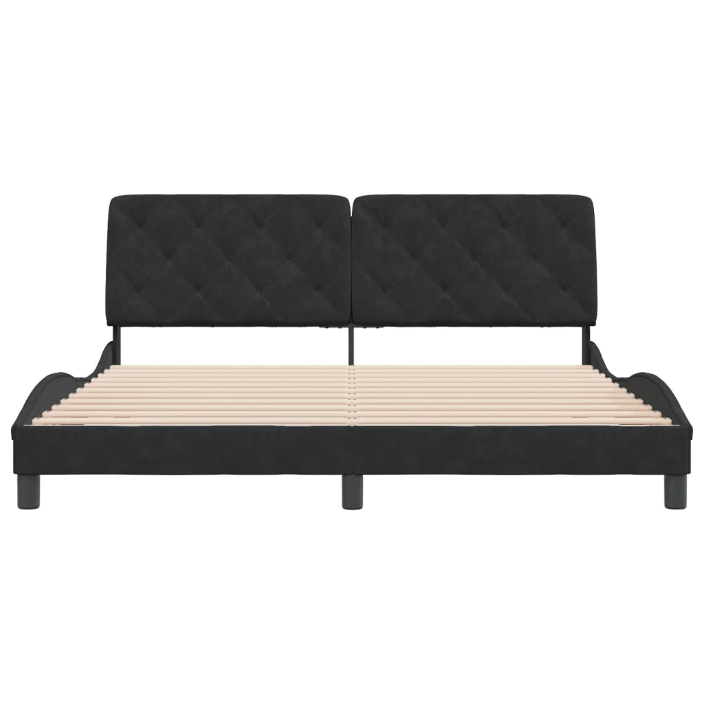 Bed Frame without Mattress Black 180x200 cm Velvet