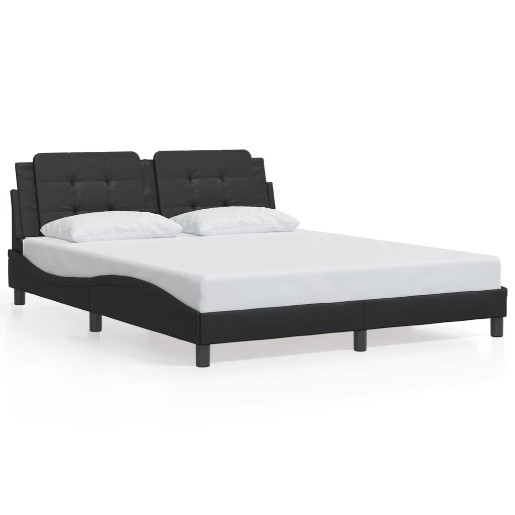 Bed Frame without Mattress "Zadar" Black 152x203 cm Queen Fabric