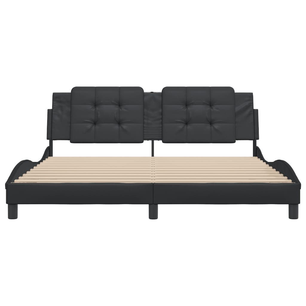 Bed Frame without Mattress "Zadar" Black 180x200 cm King Fabric