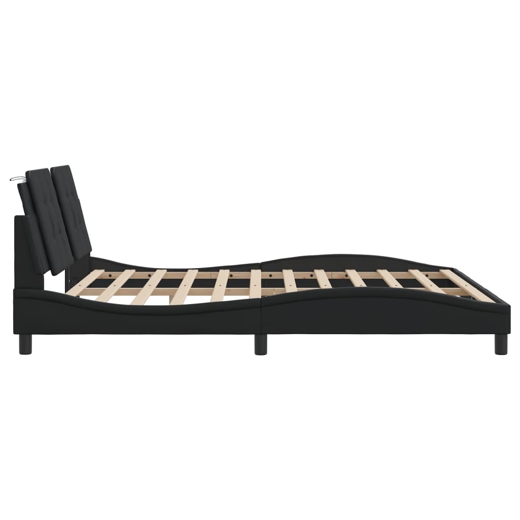 Bed Frame without Mattress "Zadar" Black 180x200 cm King Fabric