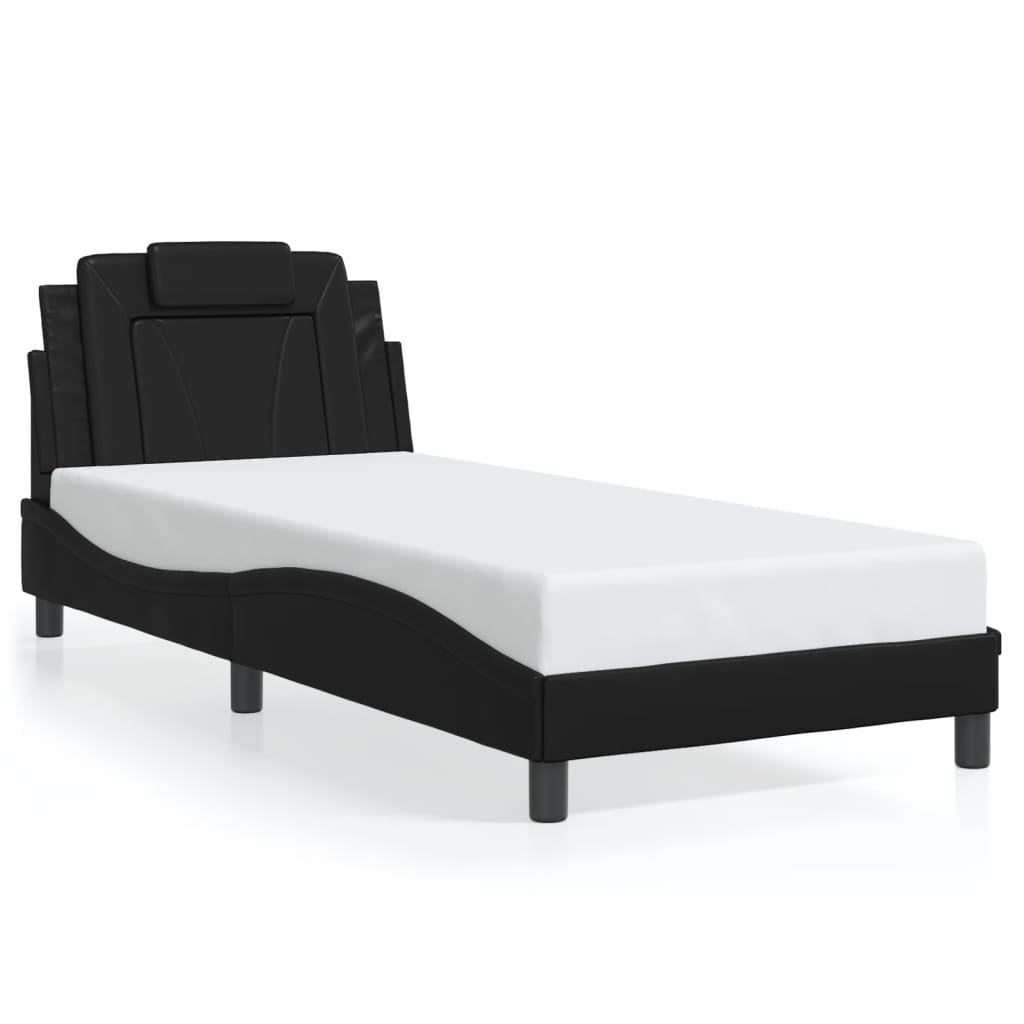 Bed Frame "Viana" with LED without Mattress Black 90x190 cm