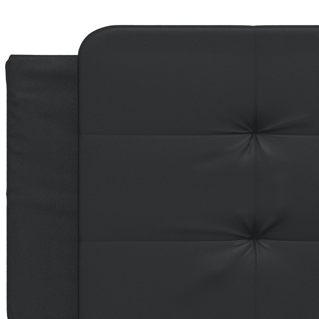 Bed Frame with LED without Mattress "Zadar" Black 152x203 cm